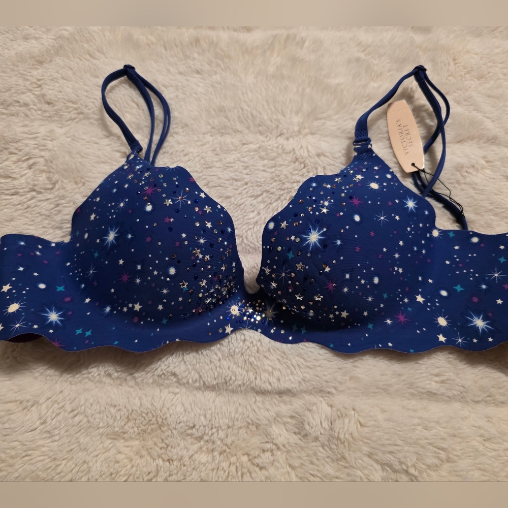 Victoria's Secret Blue Starry Bra ( New With Tags )